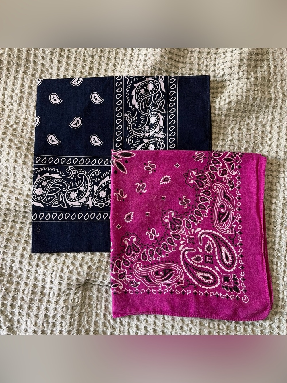 Pink and navy blue bandanna bundle | casual hair accessories hats scarves